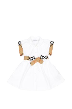 white cotton dress BURBERRY KIDS | 8121228A1464